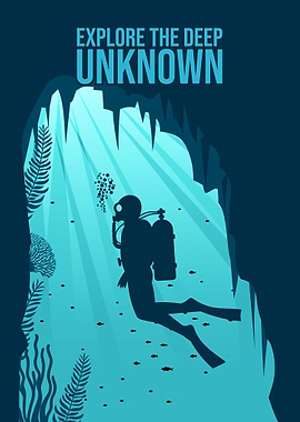 Scuba Diver in Cave