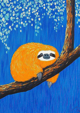 Orange Sloth on Branch