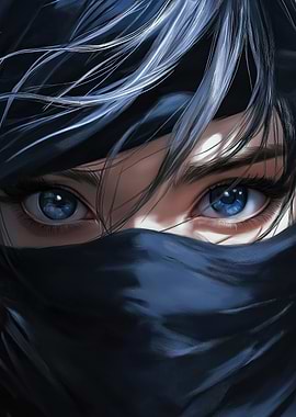 Anime Girl with Blue Eyes