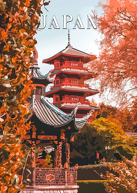 Japanese Pagoda Artwork