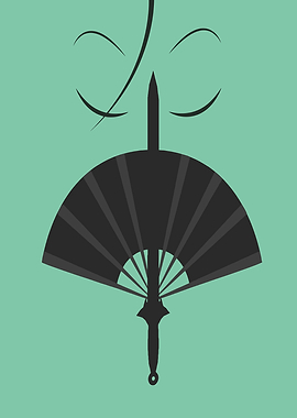 Fan and Sword Minimalist Art