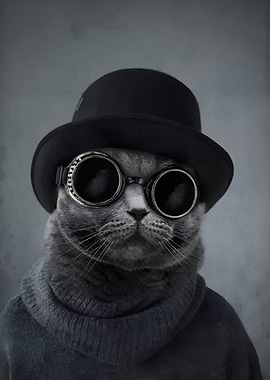 Steampunk Cat Portrait