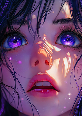 Anime Girl with Purple Eyes