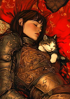Sleeping Warrior and Cat