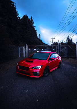 Red Subaru WRX