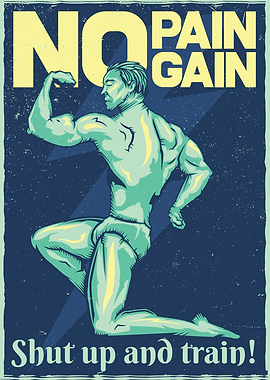 No Pain No Gain Fitness Poster