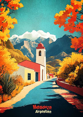 Mendoza Argentina Art Poster