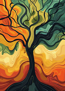 Abstract colorful Tree