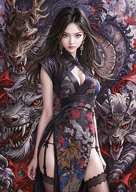 Fantasy Dragon Anime Girl