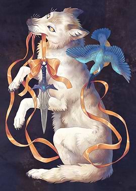 Wolf with Sword and Bird