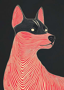 Striped Dog Portrait