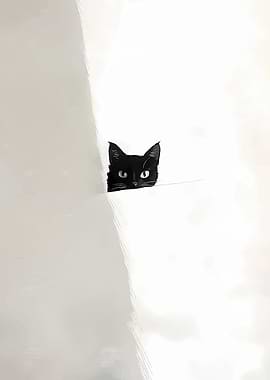 Black Cat Peeking