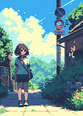 Pixel Art Anime Girl