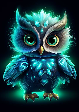 Glowing Crystal Owl