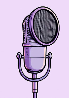 Purple Vintage Microphone