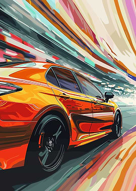 Orange Car Speed Blur