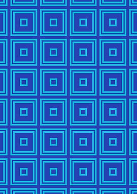 Neoclassical Blue Square Pattern