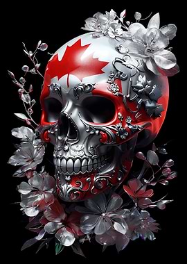 Canadian Skull with Flowers