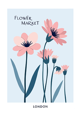 London Flower Market Poster