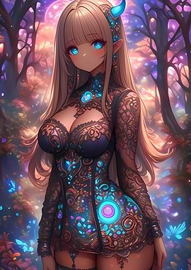 Anime Girl in Forest