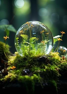 Glass Globe with Plants