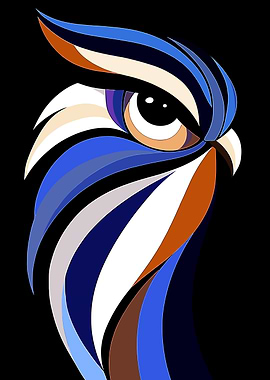 Abstract Owl Portrait