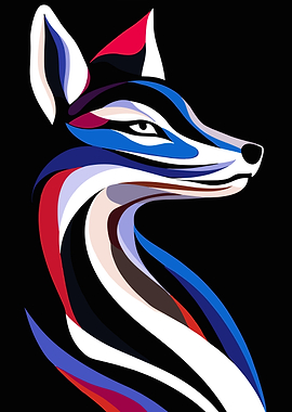 Abstract Wolf Portrait