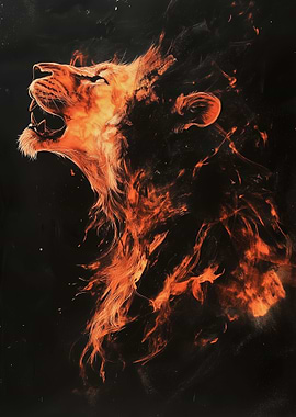 Fiery Roaring Lion