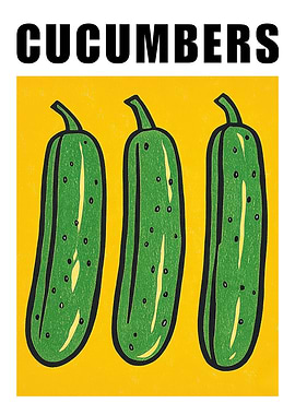 Cucumbers Pop Art Kitchen Poster