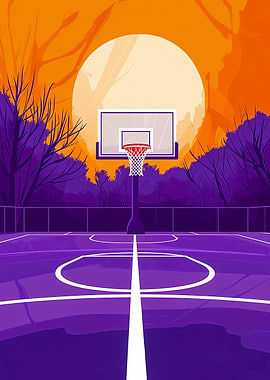 Basketball Court Sunset