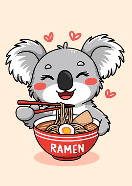 Koala Eating Ramen