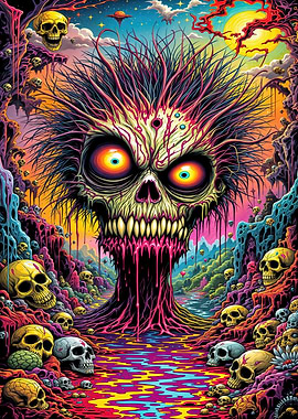 Psychedelic Skull Tree