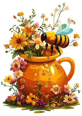 Honey Pot with Bee