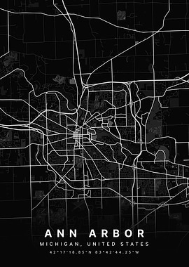 Ann Arbor Michigan USA City Map