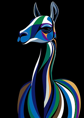 Abstract Llama Illustration