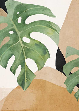 Abstract Art Tropical Leaves 3