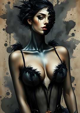 Dark Beauty of the black swan Portrait