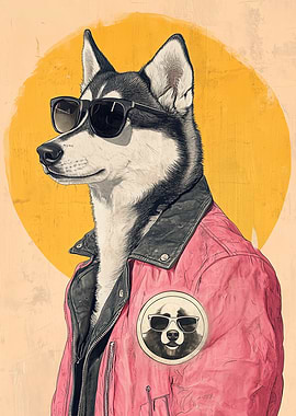 Cool Husky in Sunglasses