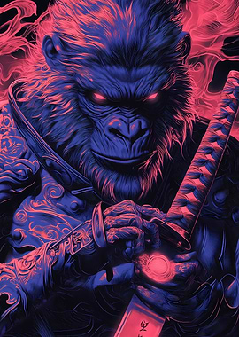 Samurai Ape Gorilla Animal
