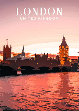 London Skyline Sunset