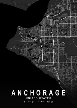 Anchorage Dark City Map