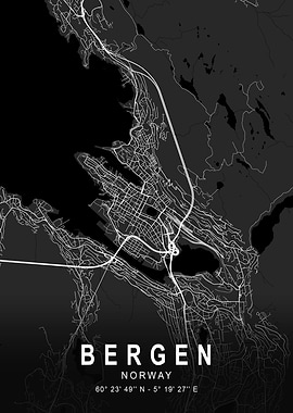Bergen Dark city Map