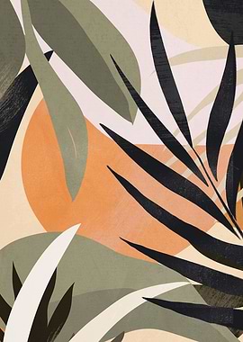 Abstract Art Tropical Leaves 2
