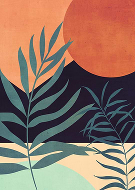 Abstract Art Tropical Leaves 16