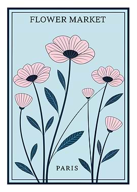 Paris Flower Market Poster