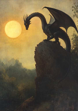 Dragon Silhouette at Sunset