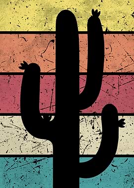 Cactus Silhouette Retro