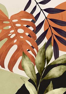Abstract Art Tropical Leaves 134