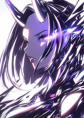 Anime Demon Girl Portrait