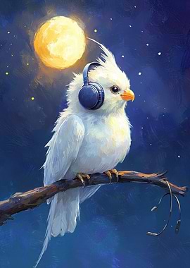 Bird with Headphones